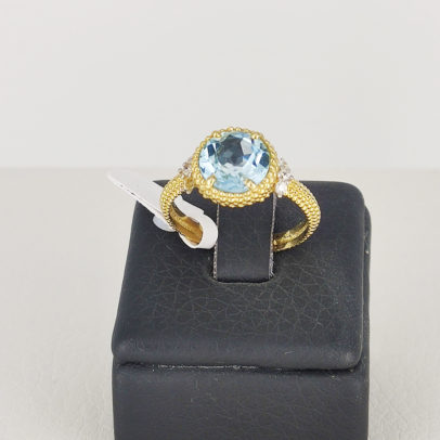 Δαχτυλίδι με Μπλε τοπάζι & Λευκό ζαφείρι